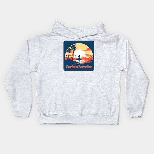 Surfers Paradise Kids Hoodie by baseCompass